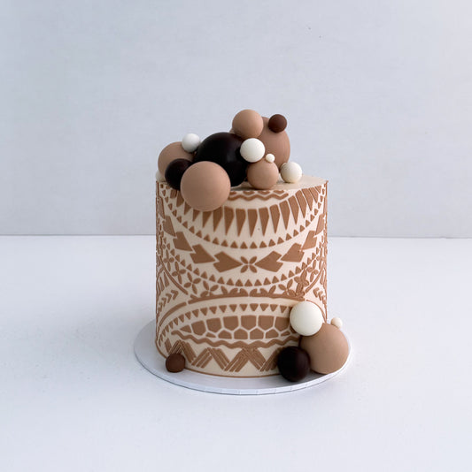 Polynesian pattern cake - Multiple flavors & colours