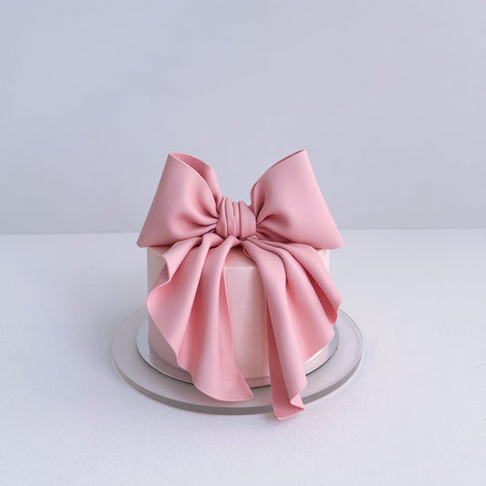 pink bow cake - auckland cake