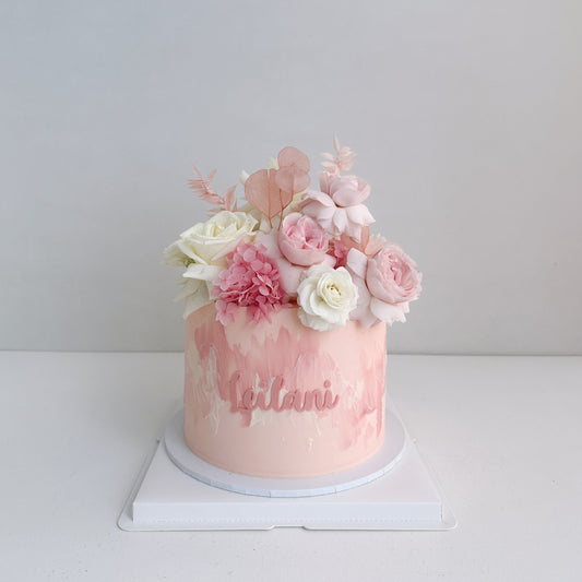 Flower cake ( fresh and preserved flowers - non edible) - Multiple flavors & colours