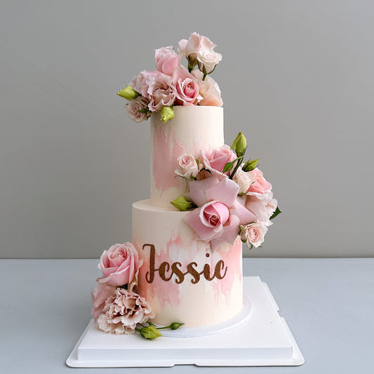 FRESH FLOWER CAKE - pick your own colours